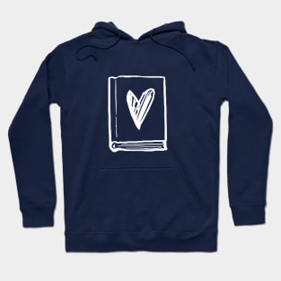 Book and Heart - White Hoodie